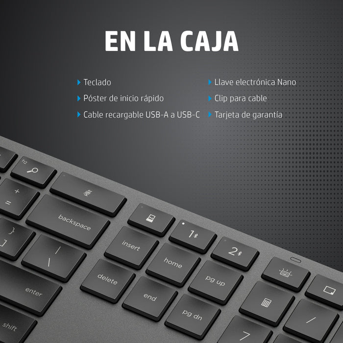 EAN 196068099282 - HP 975 USB+BT Dual-Mode Wireless Keyboard teclado RF Wireless + Bluetooth Negro imagen 4