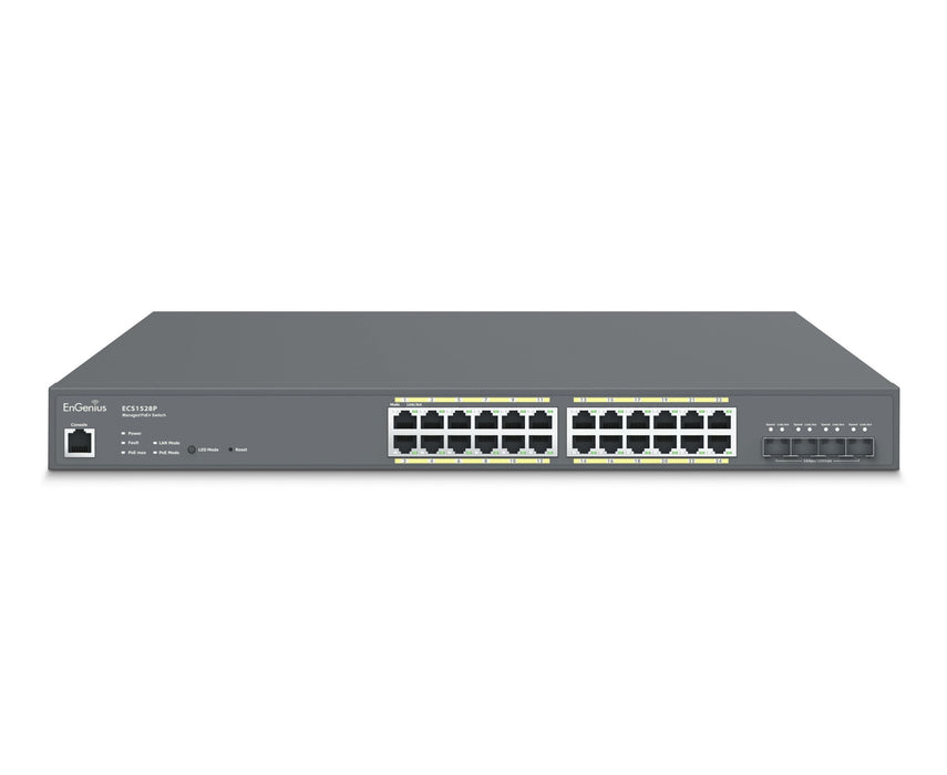 EAN 4713361934568 - EnGenius ECS1528P switch Gestionado L2+ Gigabit Ethernet (10/100/1000) Energía sobre Ethernet (PoE) Gris imagen 1