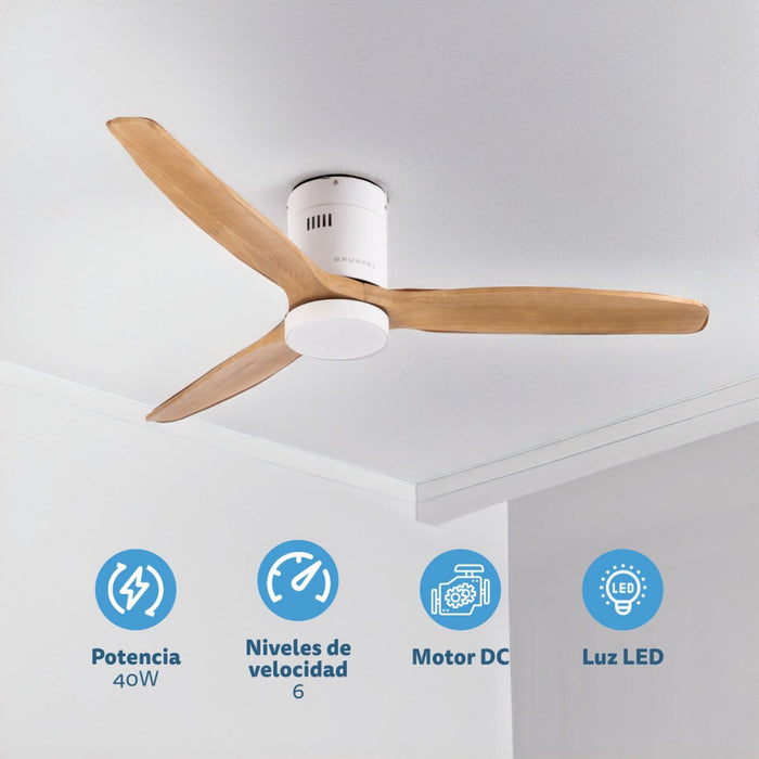 EAN 8426156017686 - Grunkel SKYWIND-52WB ventilador Blanco, Madera imagen 3