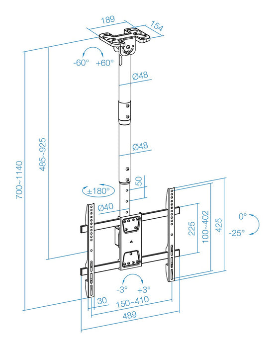 EAN 8433281014800 - TooQ LPCE1186TSLI-B soporte para TV 2,18 m (86") imagen 8