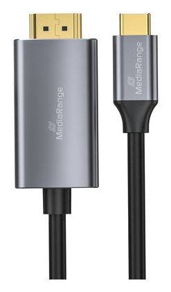 EAN 4260664876267 - MediaRange MRCS217 adaptador de cable de vídeo 1,8 m USB Tipo C HDMI Negro, Plata imagen 1