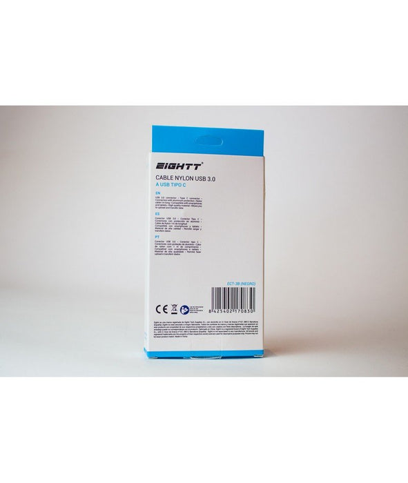 EAN 8425402168790 - Eightt ECT-3B-PVC cable USB USB 3.2 Gen 1 (3.1 Gen 1) 1 m USB A USB C Negro imagen 5