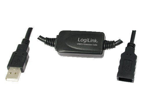 EAN 4014619123346 - LogiLink 25M USB 2.0 - USB 2.0 M/F cable USB USB A Negro imagen 1