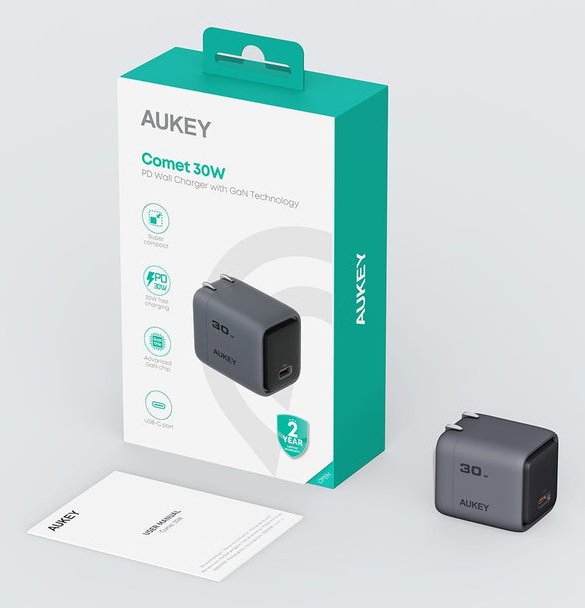 EAN 0689323788170 - AUKEY Comet Mini Auriculares, Portátil, Smartphone, Tableta Gris Corriente alterna Carga rápida Interior imagen 4