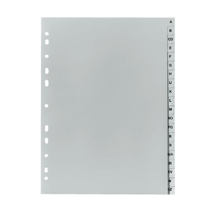 EAN 4008110314884 - Herlitz 10843522 lengüeta de índice Separador alfabético con pestaña Polipropileno (PP) Gris imagen 1