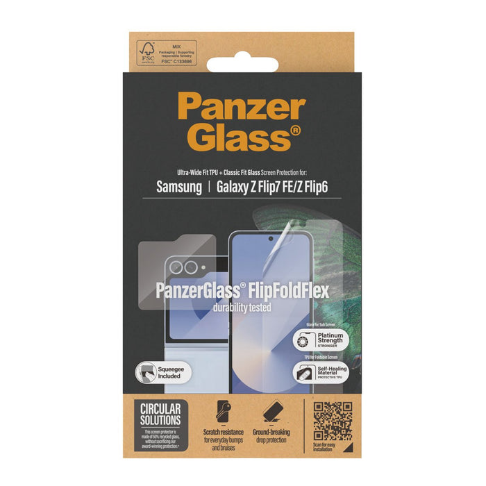 EAN 5715685001444 - PanzerGlass ® Screen Protector Samsung Galaxy Z Flip7 FE | Flip6 | Glass & Film Protector de pantalla 1 p imagen 3