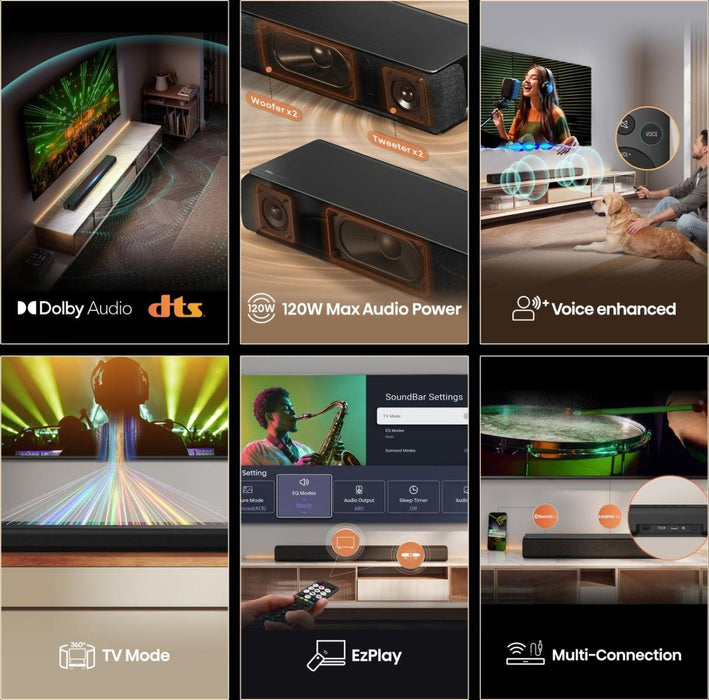 EAN 6942351422640 - Hisense HS1000 Negro 2.0 canales 120 W imagen 4