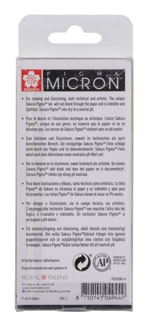 EAN 8710141049449 - Sakura Pigma Micron rotulador de punta fina Fino Negro 6 pieza(s) imagen 4