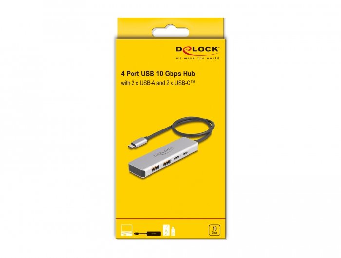EAN 4043619642304 - DeLOCK 64230 hub de interfaz USB Tipo C 10000 Mbit/s Gris imagen 3