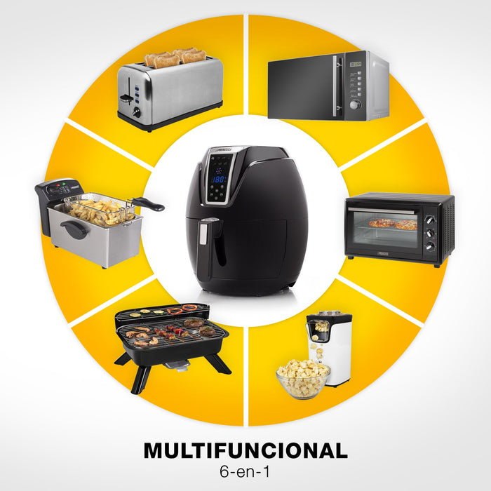 EAN 8713016048257 - Princess 182021 Sencillo 3,2 L Independiente 1400 W Freidora de aire caliente Negro imagen 52