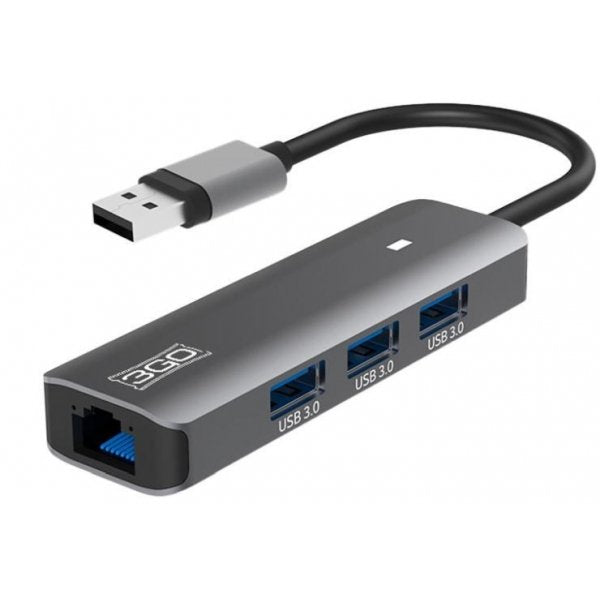 EAN 8436531550493 - 3GO HUB37PETH2 base para portátil y replicador de puertos Alámbrico USB 3.2 Gen 1 (3.1 Gen 1) Type-A Gris imagen 1