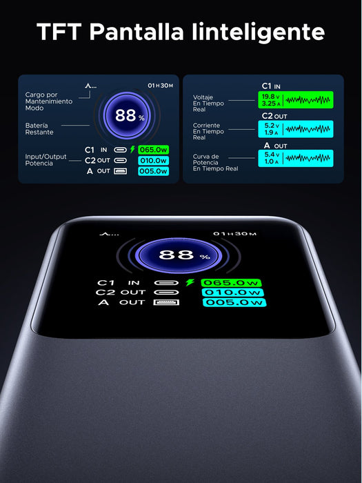 EAN 6941876242924 - Ugreen 20000mAh 130W Fast Charging Powerbank Litio Gris imagen 19