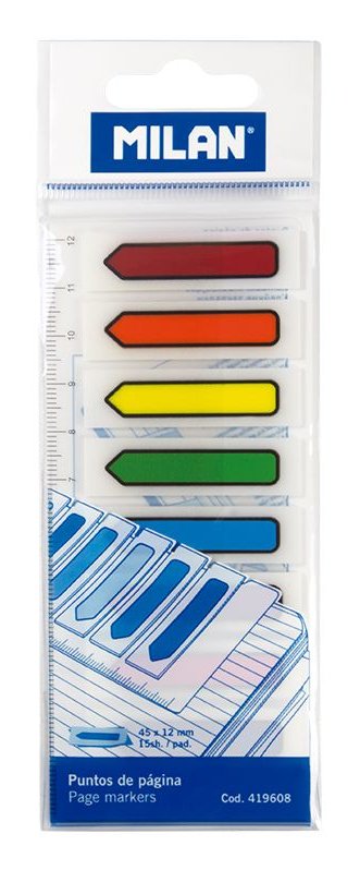 EAN 8411574040316 - Milan 419608 marcador de página Punto de libro flexible Azul, Verde, Lila, Naranja, Rosa, Rojo, Violeta,  imagen 1