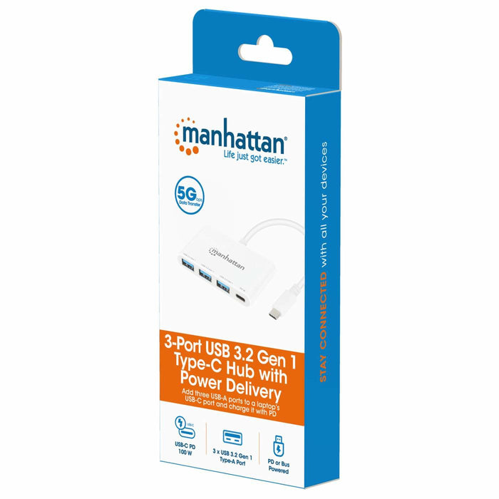 EAN 0766623168434 - Manhattan 168434 hub de interfaz USB 3.2 Gen 1 (3.1 Gen 1) Type-C 5000 Mbit/s Blanco imagen 6