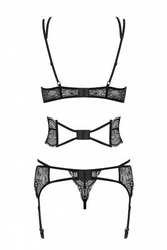 EAN 5901688212875 - Obsessive Frivolla Conjunto de lencería Negro Elastano, Poliamida imagen 2
