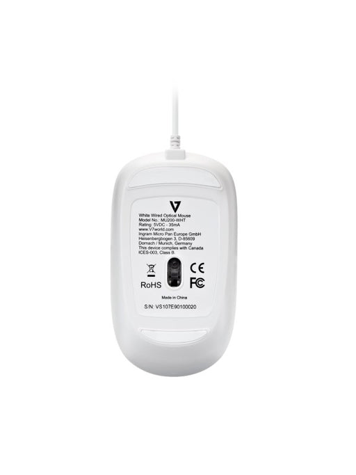 EAN 0662919108293 - V7 MU200GS-WHT ratón Oficina Ambidextro USB tipo A 1600 DPI imagen 1