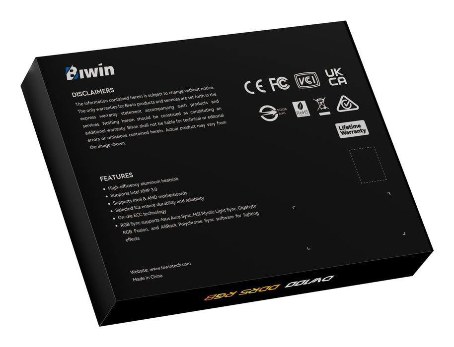 EAN 6955914623552 - Biwin DW100 módulo de memoria 64 GB 2 x 32 GB DDR5 6000 MT/s ECC imagen 9