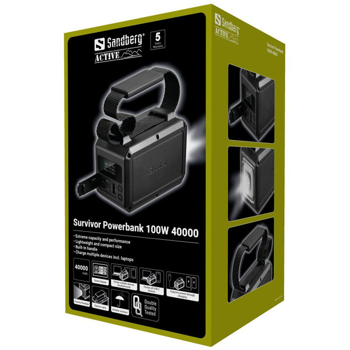EAN 5705730421143 - Sandberg Survivor Powerbank 100W 40000 40000 mAh Negro imagen 3