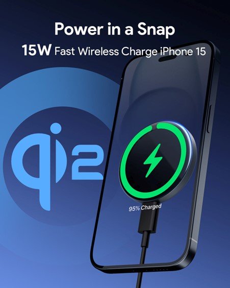 EAN 0689323787036 - AUKEY MagFusion Aura Magnetic 15W Teléfono móvil Plata USB Cargador inalámbrico Carga rápida Interior imagen 5