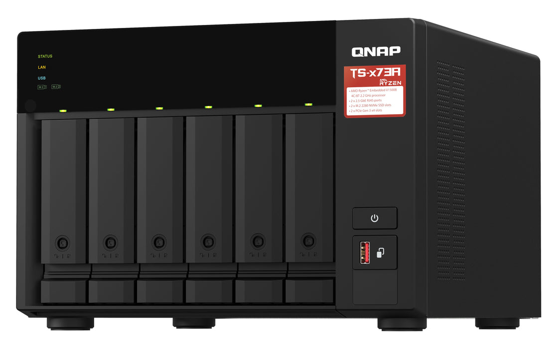 EAN 0885022020928 - QNAP TS-673A NAS Torre Ryzen Embedded V1500B 8 GB DDR4 0 TB QNAP Turbo System Antracita imagen 5