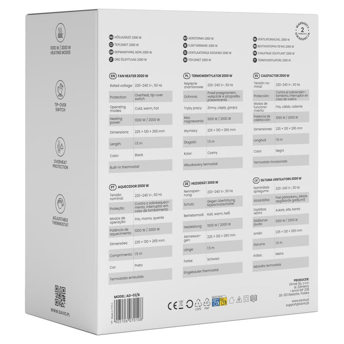 EAN 5905106070108 - Savio AD-02 B ventilador Negro imagen 6