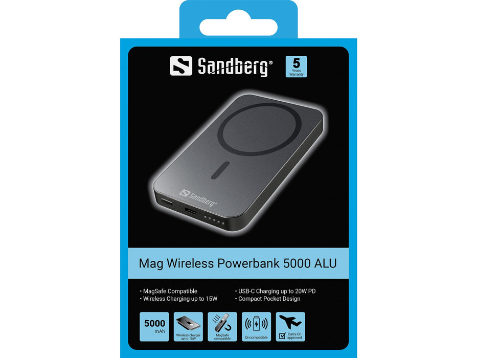 EAN 5705730420962 - Sandberg 420-96 batería externa Litio 5000 mAh Cargador inalámbrico Negro imagen 4