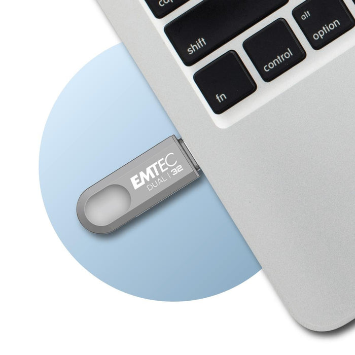 EAN 3126170182548 - Emtec D280 Dual unidad flash USB 32 GB USB Type-A / USB Type-C 3.2 Gen 1 (3.1 Gen 1) Plata imagen 5