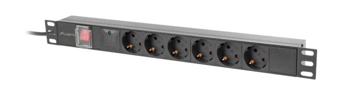 EAN 5901969441772 - Lanberg PDU-06F-0200-BK unidad de distribución de energía (PDU) 6 salidas AC 1U Negro imagen 1