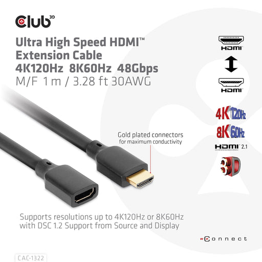 EAN 8719214472665 - CLUB3D CAC-1322 cable HDMI HDMI tipo A (Estándar) Negro imagen 2