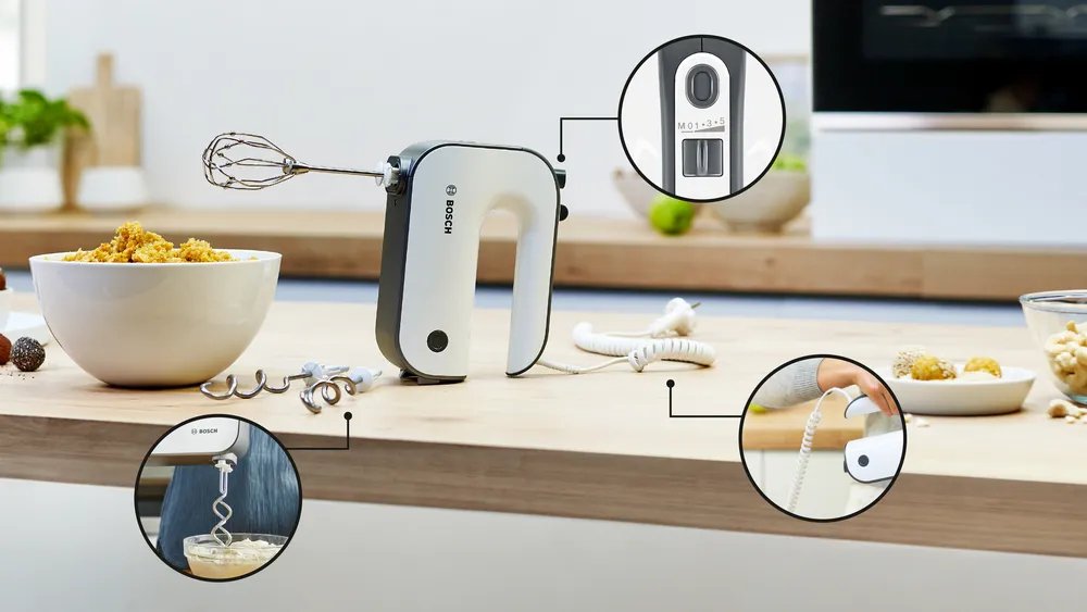 EAN 4242005297047 - Bosch MFQ49300 batidora Batidora de mano 850 W Negro, Acero inoxidable, Blanco imagen 3