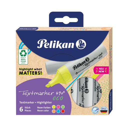 EAN 4012700823335 - Pelikan Textmarker 490 eco marcador 6 pieza(s) Punta de cincel Multicolor imagen 1