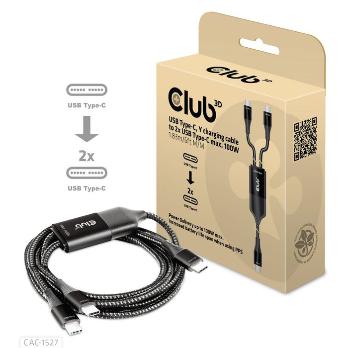 EAN 8719214472009 - CLUB3D CAC-1527 cable USB 1,83 m USB C 2 x USB C Negro imagen 2