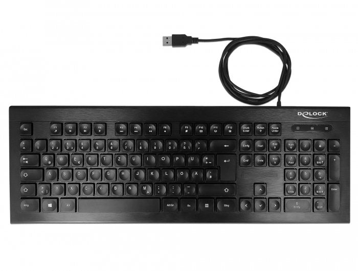 EAN 4043619126729 - DeLOCK 12672 teclado Oficina USB QWERTZ Alemán Negro imagen 3