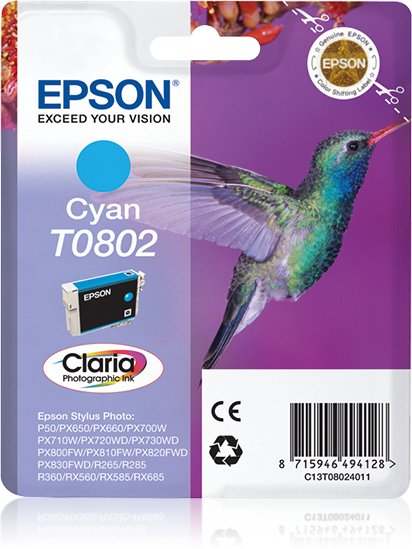 EAN 8715946494197 - Epson Hummingbird T0802 cartucho de tinta 1 pieza(s) Original imagen 1