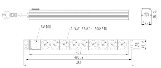 EAN 8716309127196 - Gembird *Rack power strip PDU 9xFR 1U 16A F imagen 2