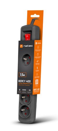 EAN 5901969431131 - NATEC NSP-1713 limitador de tensión Negro 5 salidas AC 1,5 m imagen 6