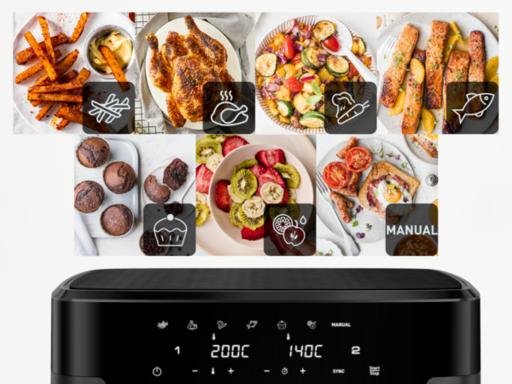 EAN 3045380026452 - Moulinex EZ942HF0 freidora Doble 11 L Independiente 2020 W Freidora de aire caliente Carbón vegetal imagen 5