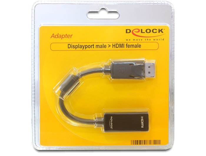 EAN 4043619618491 - DeLOCK 61849 adaptador de cable de vídeo 0,125 m DisplayPort HDMI tipo A (Estándar) Negro imagen 2