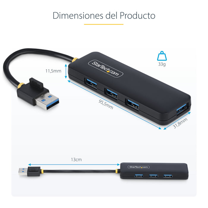 EAN 0065030912143 - StarTech.com H5A4A-USB-HUB hub de interfaz USB 3.2 Gen 1 (3.1 Gen 1) Type-A 5000 Mbit/s Negro imagen 16