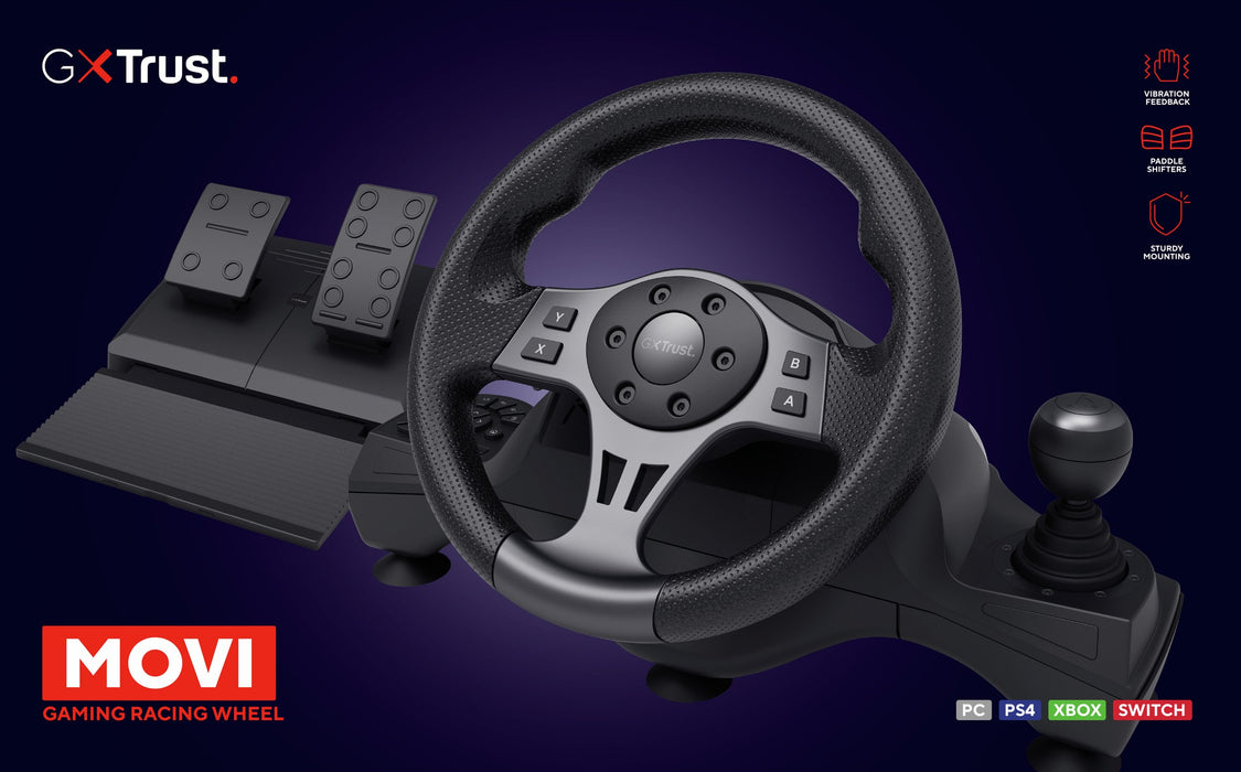EAN 8713439251227 - Trust GXT 289 Movi Negro USB Volante + Pedales Nintendo Switch, PlayStation 4, Xbox One S, Xbox One X, Xb imagen 12