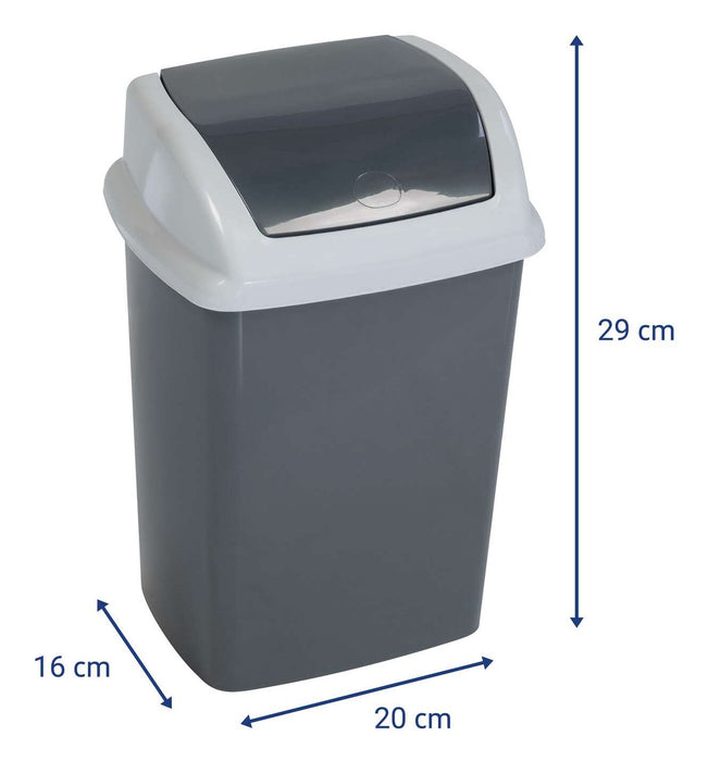 EAN 4002390095808 - MAUL 9520587 papelera 5 L Rectangular Plástico, Polipropileno (PP) Gris Oscuro, Blanco imagen 3