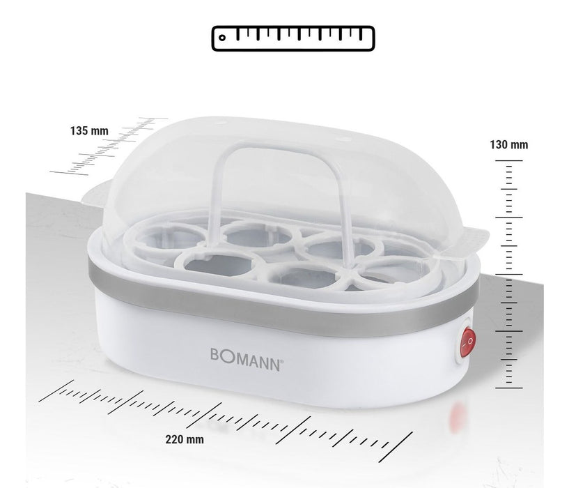 EAN 4004470616866 - Bomann EK 5022 CB 6 huevos 400 W Plata, Transparente, Blanco imagen 2
