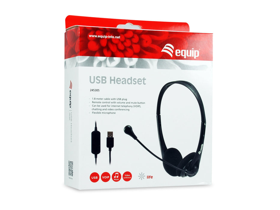 EAN 4015867225097 - Equip 245305 auricular y casco Auriculares Alámbrico Diadema Oficina/Centro de llamadas USB tipo A Negro imagen 3