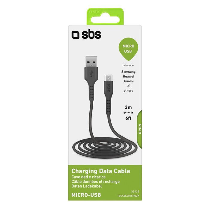EAN 8018417233425 - SBS TECABLEMICRO2K cable USB USB 2.0 2 m USB A Micro-USB B Negro imagen 3