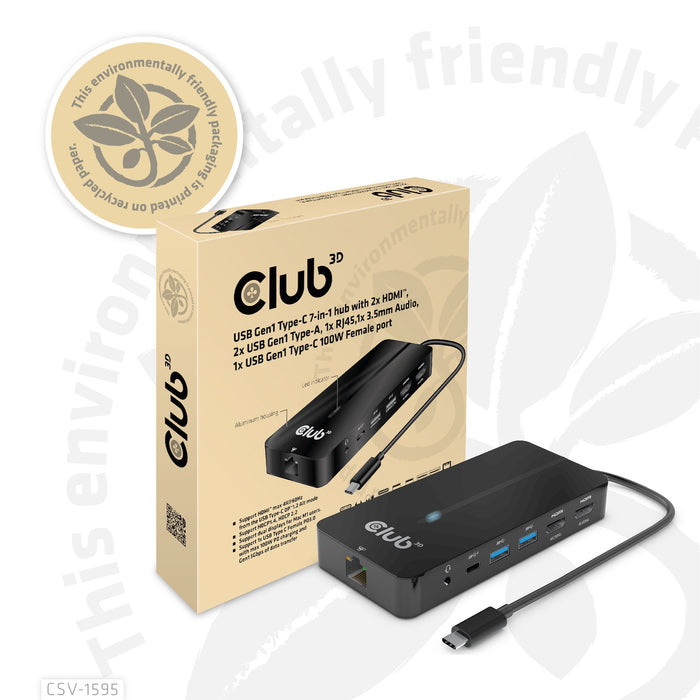 EAN 8719214472269 - CLUB3D CSV-1595 base para portátil y replicador de puertos USB 3.2 Gen 1 (3.1 Gen 1) Type-C Negro imagen 11