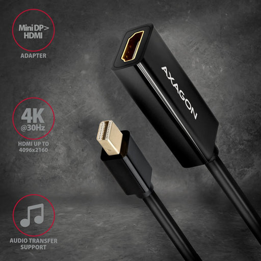 EAN 8595247906069 - Axagon RVDM-HI14N adaptador de cable de vídeo 0,15 m Mini DisplayPort HDMI Negro imagen 2