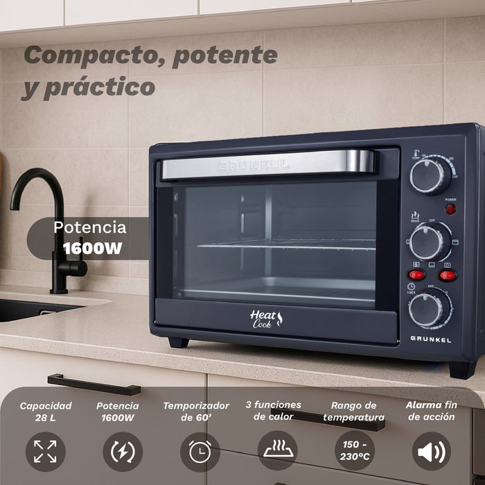 EAN 8426156019246 - Grunkel HR-28COOK horno 28 L 1600 W Negro, Acero imagen 4