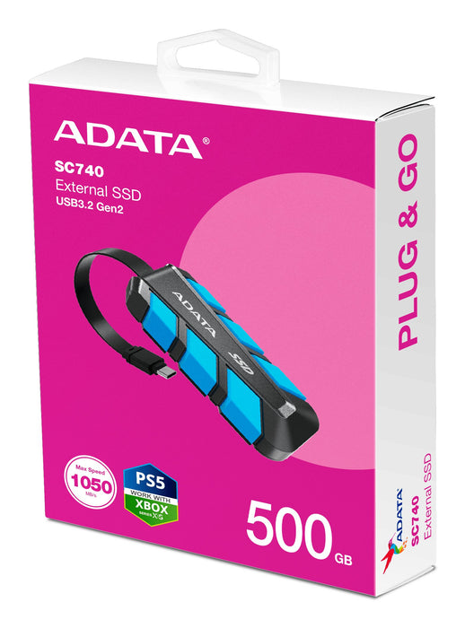 EAN 4711085949851 - ADATA SC740 500 GB USB Tipo C 3.2 Gen 2 (3.1 Gen 2) Negro, Azul imagen 6