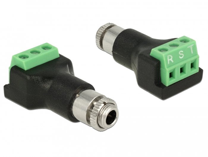 EAN 4043619658787 - DeLOCK 65878 cambiador de género para cable 3 pin 3.5 mm Negro, Verde, Acero inoxidable imagen 1
