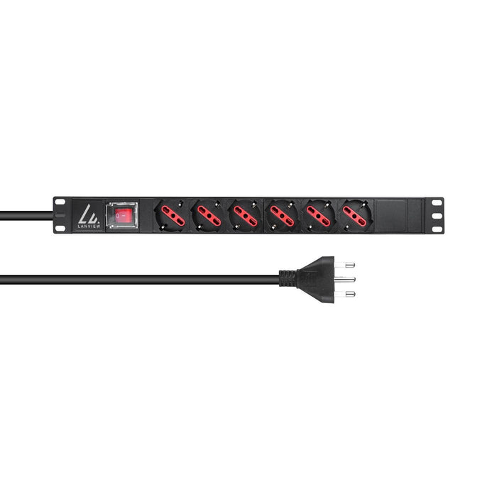 EAN 5715063205921 - Lanview LVR-2MIT-SW-IT6 unidad de distribución de energía (PDU) 1U Negro imagen 1